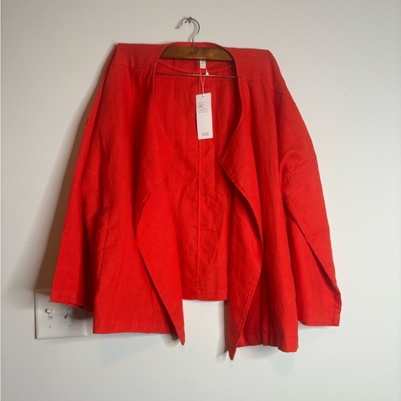 NWT Eileen‎ Fisher linen Geran DBL Breasted red blazer size XL - Picture 2 of 8